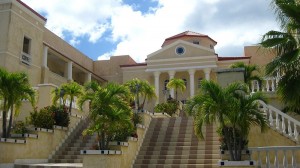 American University of the Caribbean, front steps of main building