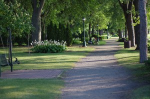Mississippi riverside train in Munsinger Gardens in St. Cloud, MN